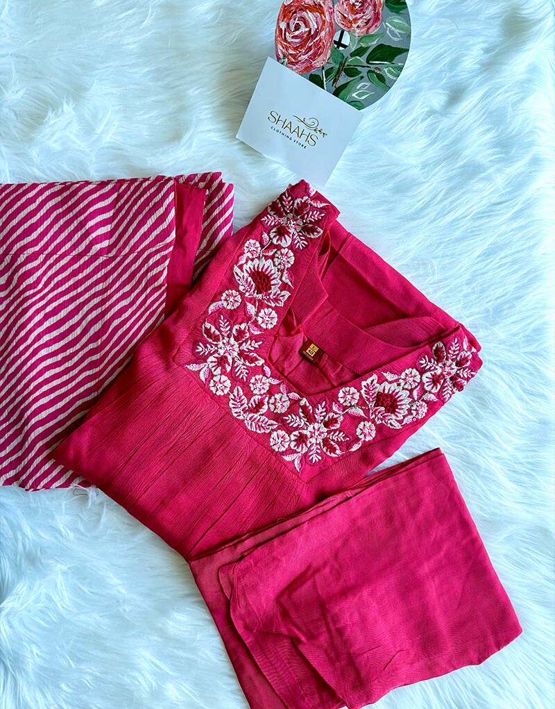 Buy Pink Chinnon Suit Set